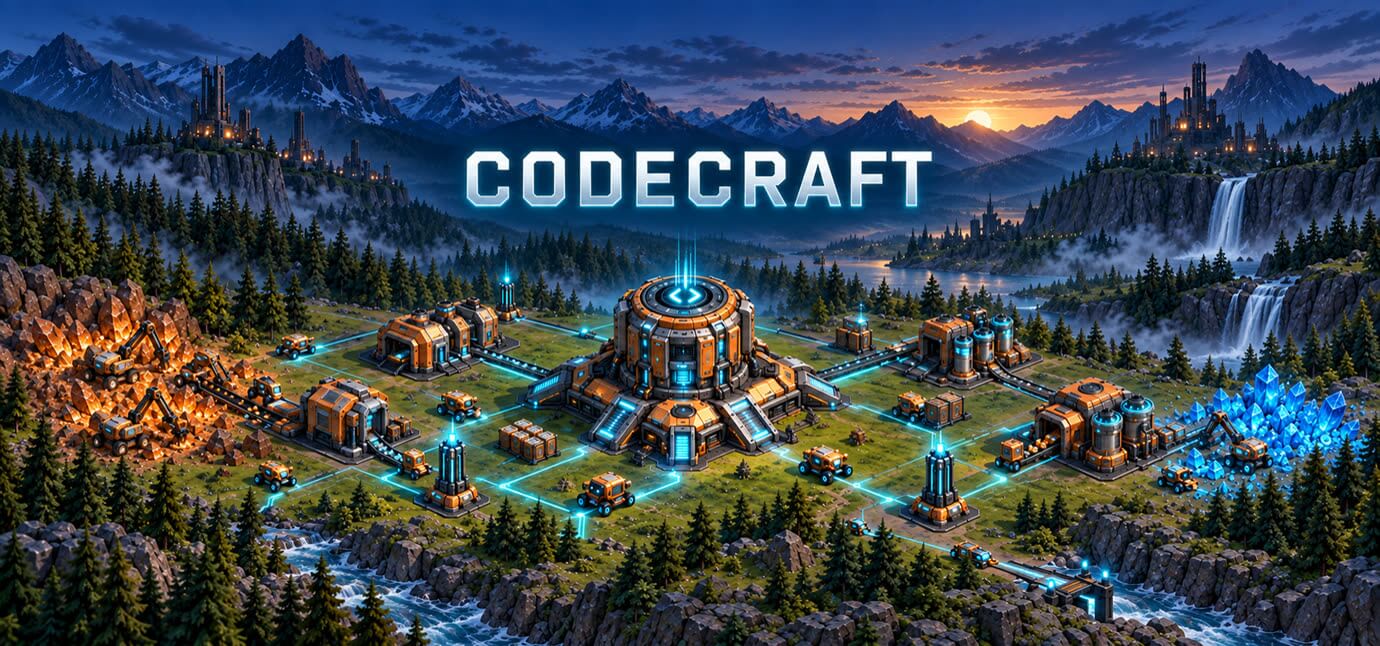 Обложка CodeCraft: база роботов в горной долине